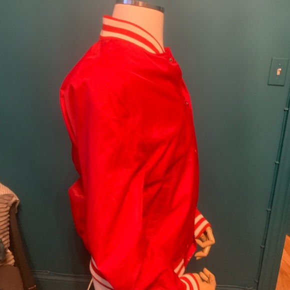 Brixton x Coors Banquet Beer Men's Bomber Varsity Track Jacket Red Small - Picture 2 of 10